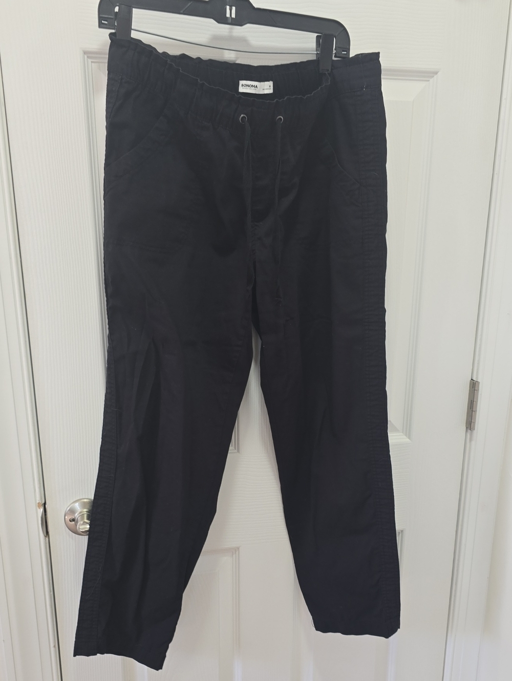 Sonoma Black Drawstring Joggers with Elastic Waist